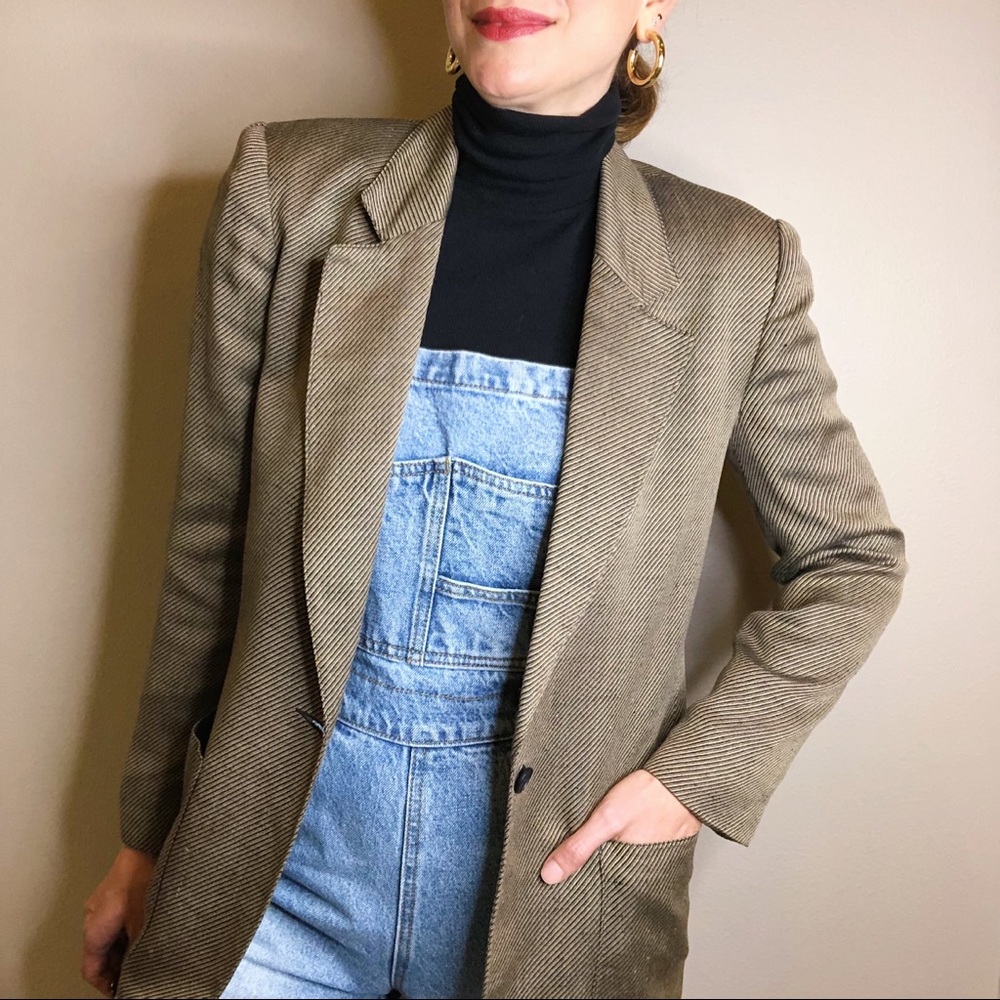 Vintage 90s Christian Dior woven silk blend blazer - Picture 5 of 16